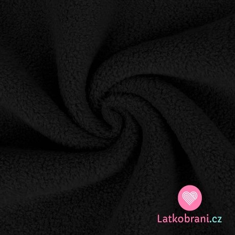 Fleece antipilling jednobarevný černý