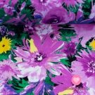 Modalový úplet potisk fialové květy na zelené