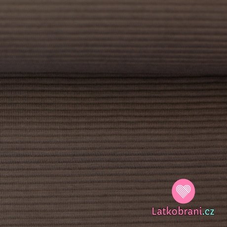 Jednobarevný žebrovaný úplet (ottoman) hnědý taupový