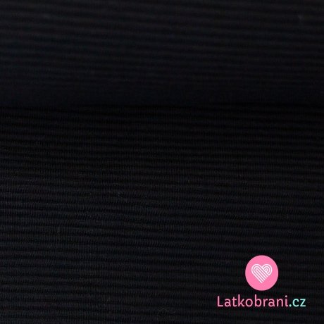 Jednobarevný žebrovaný úplet (ottoman) černý 