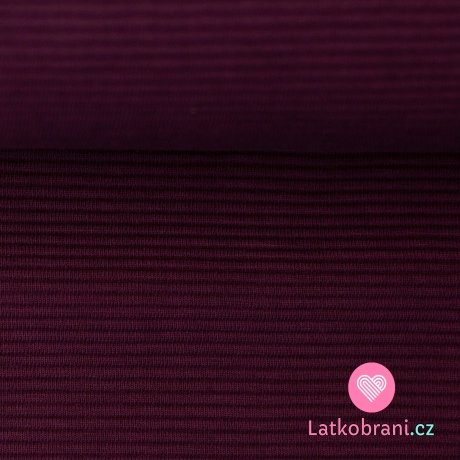 Jednobarevný žebrovaný úplet (ottoman) tmavý bordó