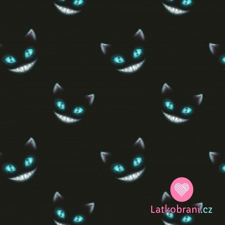 Úplet potisk strašidelné modré kočky na černé
