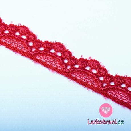 Krajka elastická červená 15 mm