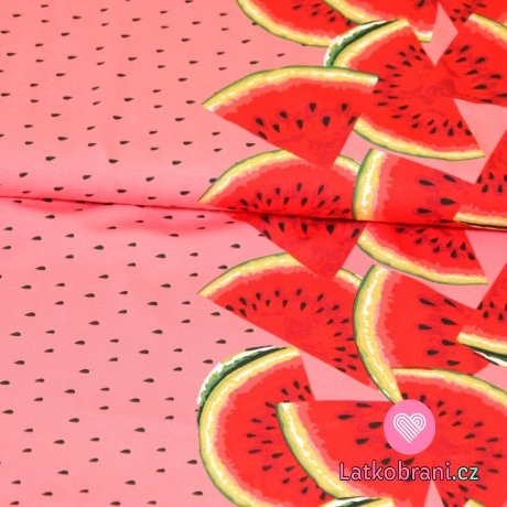 Úplet bordura melouny na růžové