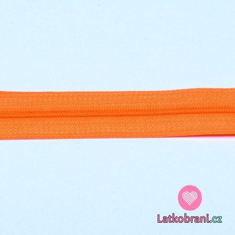 Metrážový zip spirálový 3 mm Oranžová