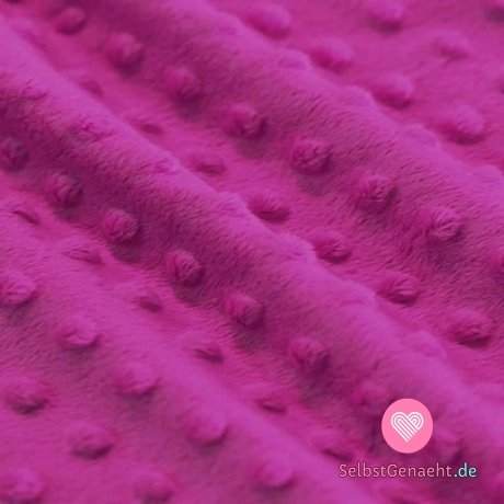 Minky-Fleece - Bubbles Fuchsia Pink