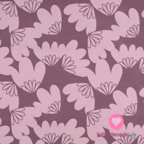 Softshell-Print hellrosa Blumen auf rosa Hintergrund