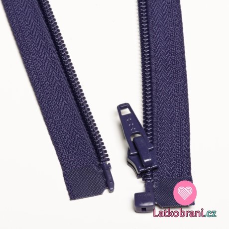 Zip spirálový dělitelný tmavší fialový 40cm