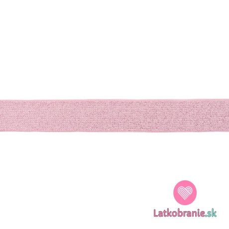 Plochá bielizňová guma svetlo ružová s lurexom