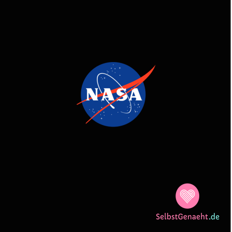 Panel-Druck NASA-Logo auf Schwarz - French Terry