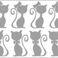 Reflektierende Katze zum Aufbügeln mit Schleife (8 Stück)