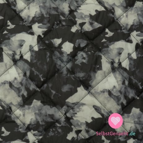 Quiltdruck Camouflage grau