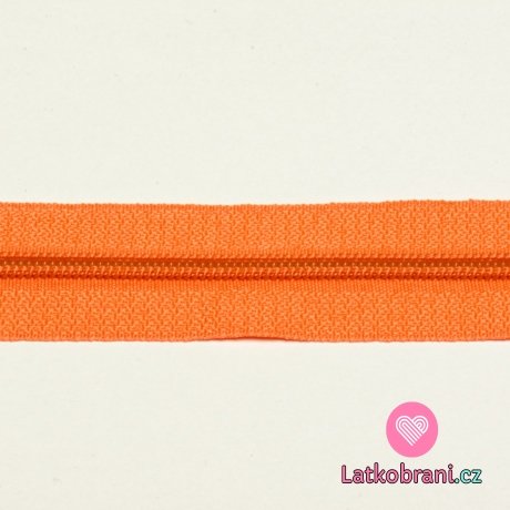 Metrážový zip spirálový 5 mm Oranžová