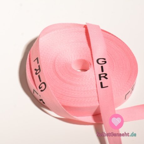 Band für Kleidung mit der Aufschrift Pink GIRL