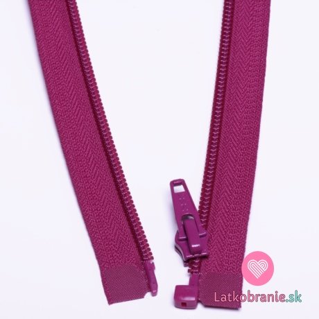 Zips špirálový deliteľný ružovo-fialový 55cm