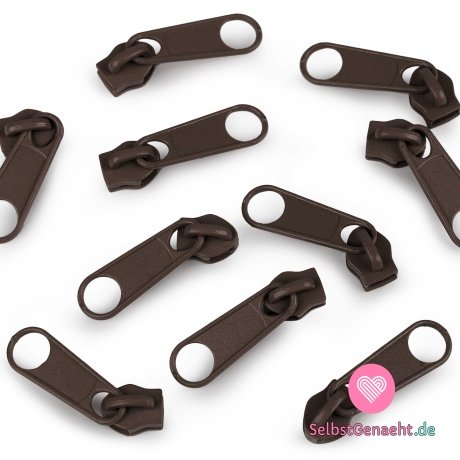 Reißverschluss Schieber 5 mm braune Schokolade