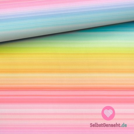 French Terryn drucken Streifen in Regenbogenfarben