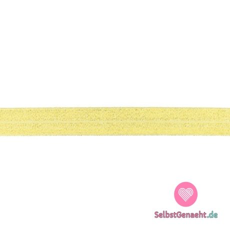 Schrägband / Einfassung elastisch hellgold mit Lurex