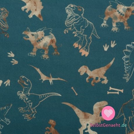 Softshell-Dinosaurier-Print auf Petroleum
