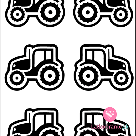 Čierna nažehlovačka traktor (6ks)