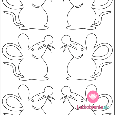 Biela nažehlovačka myšky (6ks)