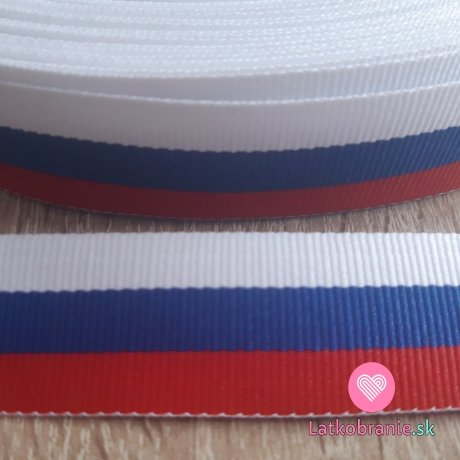 Stuha vo farbe českej trikolóry 25 mm