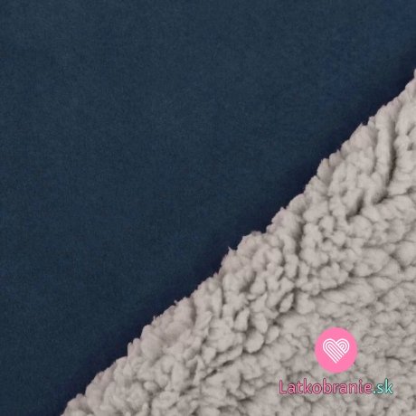 Umelá kožušina / imitácia ovčieho rúna (sherpa) jeansový modrá