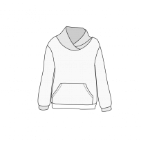 Zugeschnittenes Kinder-Sweatshirt mit Kragen und Kängurutasche LEO, Gr. 86 - 122
