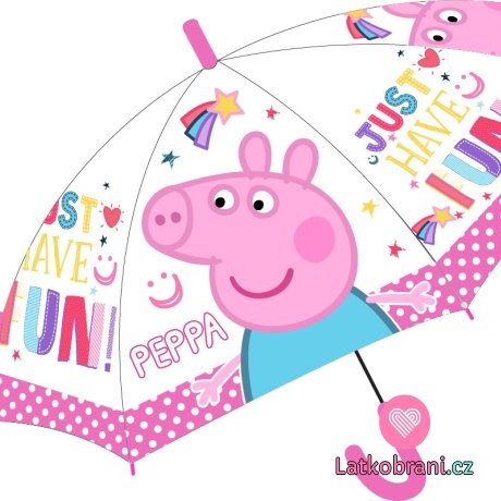 Dětský vystřelovací deštník Prasátko Peppa, růžový