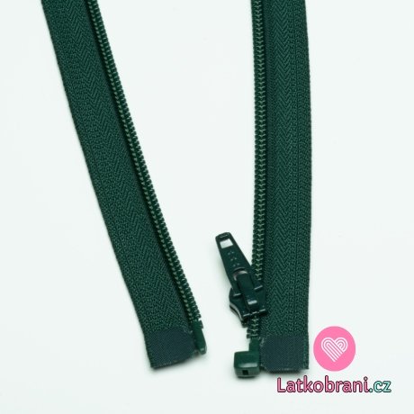 Zip spirálový dělitelný zelený tmavý 45cm