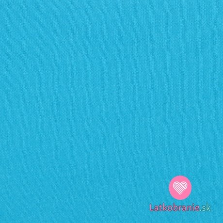 Jednofarebný, obojlícnej bavlnený úplet tyrkysovo modrý