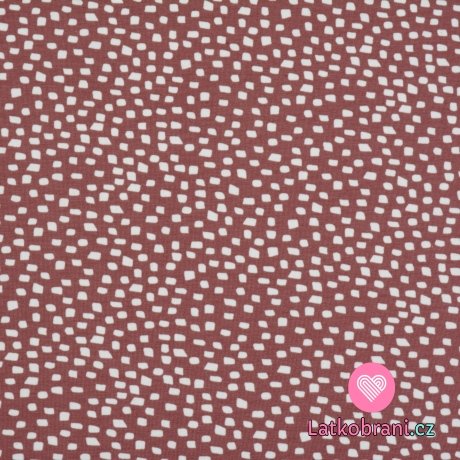 Úplet potisk nepravidelné čtverečky na růžové mauve, BIO