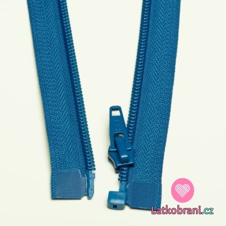 Zip spirálový dělitelný jeansově modrý 30cm