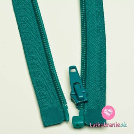 Zips špirálový deliteľný modro-zelený 60cm