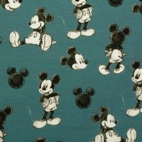 Úplet potlač myšák Mickey na modrej