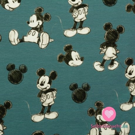Gestrickter Maus-Mickey-Print auf Blau