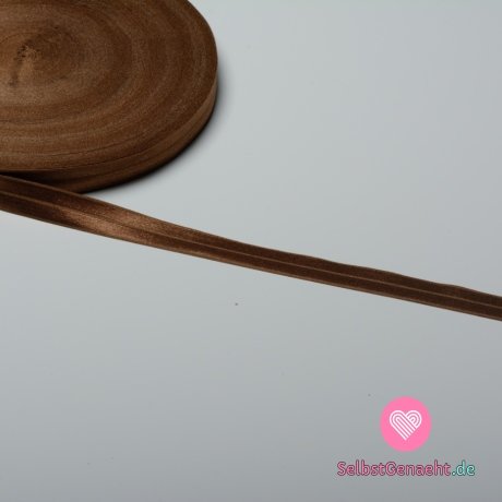 Schrägstreifen / Einfassung elastisch Schokolade 19 mm