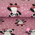 Úplet panda v sukýnce na růžové s puntíky -ZBYTEK