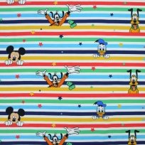Úplet potisk Mickey a jeho kamarádi na barevných pruzích 