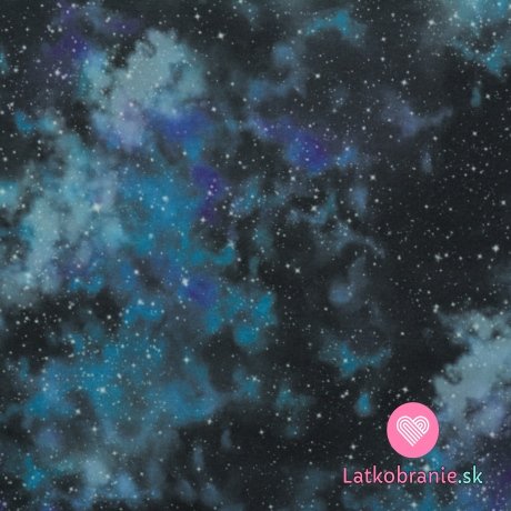 Softshell potlač galaxie na modro - čierne