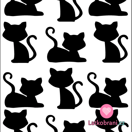 Černá nažehlovačka kočky (12ks)