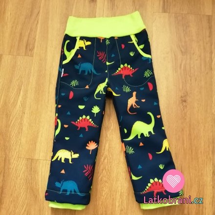 Softshellové kalhoty s dinosaury