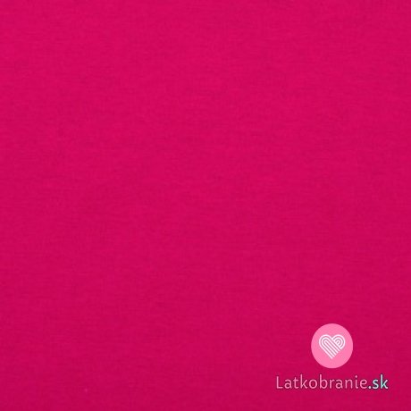 Jednofarebný, obojlícnej bavlnený úplet fuchsiovo ružový