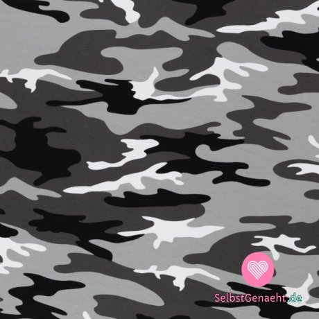 Strickmuster in Camouflage-Grau
