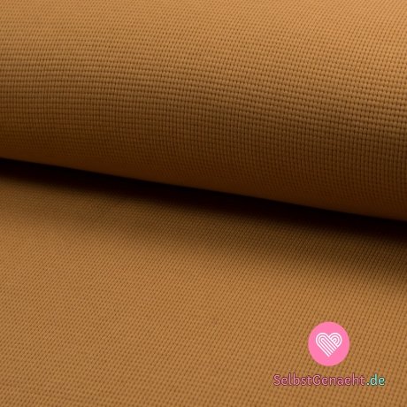 Einfarbiger Karamell-Waffelstrick aus Baumwolle