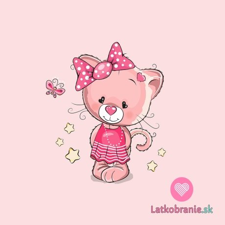 Panel taplákovina mačička v šatôčkach na ružové