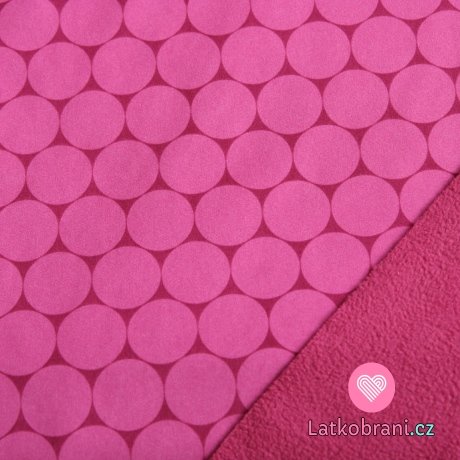 Softshell kolečka růžová na malinové (2,5cm)