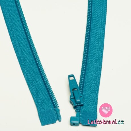 Zip spirálový dělitelný modrý 45cm