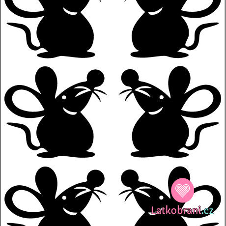 Černá nažehlovačka myšky (6ks)