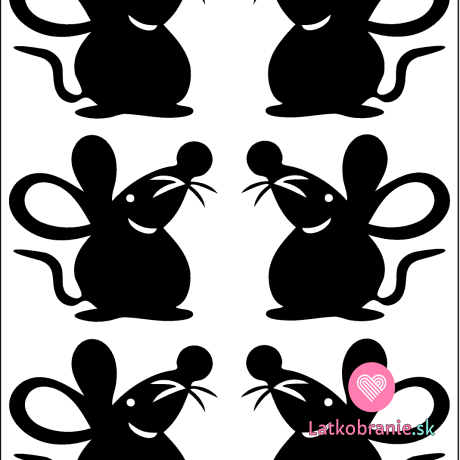 Čierna nažehlovačka myšky (6ks)